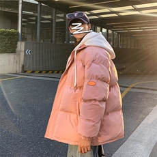 棉服男士冬季新款假两件加厚外套潮牌面包冬装棉衣棉袄JKH618，男装棉衣，星座516A