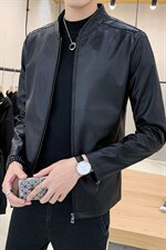 春秋韩版潮流帅气修身PU皮衣男短款青年皮夹克机车服外套813-P55，男装夹克，星座1403B