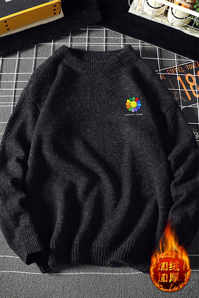 M19101-P45加绒款-P65加厚加绒毛衣男大码毛线衣男针织衫男线衫,男装针织衫/毛衣,电商A040A