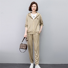 2023春季新款时尚休闲气质个性减龄休闲连帽套装，女装套装/套裙，独衣靓