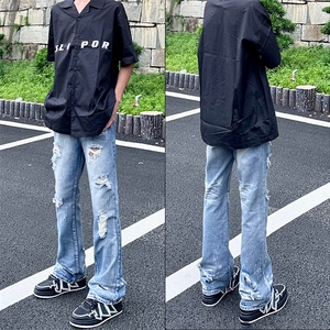 美式高街ins小众破洞牛仔裤货号K755P6578图片