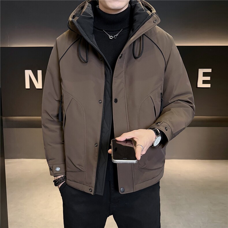 M-4XLB3533725P235咖啡连帽羽绒男士冲锋衣【308】,男装夹克,电商B353