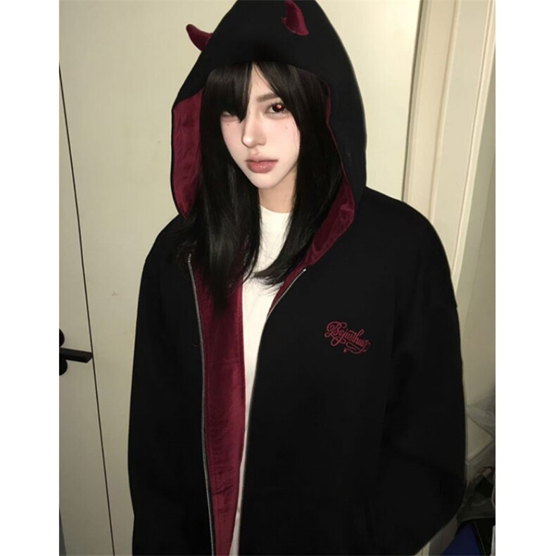美式复古格子开衫卫衣男高街宽松美式潮流运动连帽外套WA1233,女装短外套,星座1116A（原606A-3）
