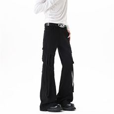 【现货】XZ1218(原611-3)BK7066特价P54美式飘带微喇工装牛仔裤，男装牛仔裤，星座1218（原611-3）
