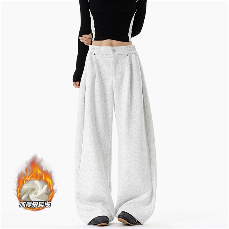 重磅400g华棉保暖银狐绒拖地宽松休闲裤男K24039J加绒-特P50控98，男装棉衣，电商A001-1