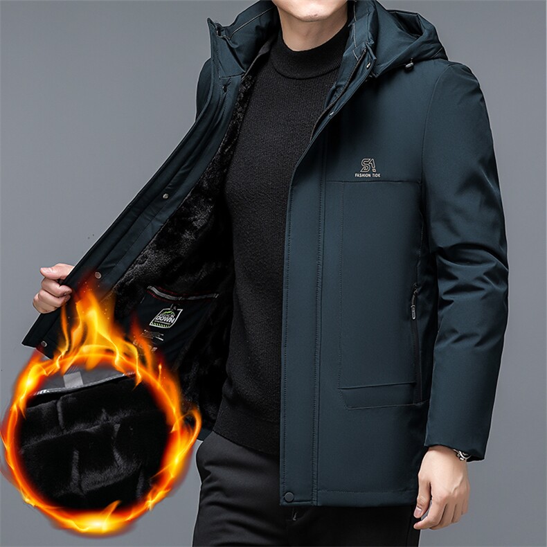 冬季棉衣休闲加厚保暖棉服中长款爸爸装貂绒内胆可脱卸外套,男装棉衣,钱塘6003（原4033）