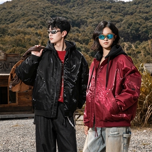 311B-1-YZ-9235-P210控359潮牌提花情侣百搭立领羽绒服抗皱风防图片