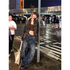 美式高街牛仔裤男秋冬新款休闲宽松直筒阔腿裤欧美风潮牌满印裤子，男装牛仔裤，星座601-1
