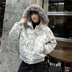 图 迷彩加绒加厚棉衣外套男冬季重磅连帽棉服图片