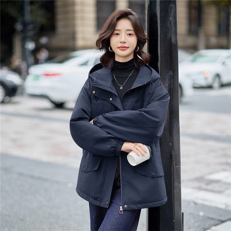 2025年冬季休闲连帽，女装派克服，文熹诺