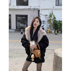 美式复古座山雕短款连帽毛领棉服女冬派克服棉衣外套M0294-P105，男装棉衣，星座308B-2