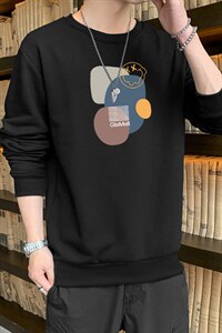 跑量卫衣男22秋季打底上衣潮流韩版宽松T恤时尚百搭长袖W087图片
