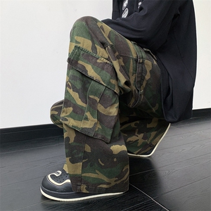 迷彩工装裤男春秋美式vibe裤子潮牌大码直筒裤 XZ514-2-K1556-P73图片