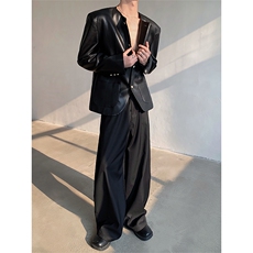 现货！25春季男士pu珍珠扣修身皮衣外套XZ85-P128，男装西服，电商B288