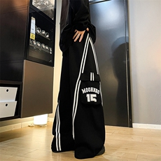 8XL-M美式条纹工装裤休闲裤男宽松直通阔腿加绒裤子K9123P78控98，男装休闲裤，电商D206-1