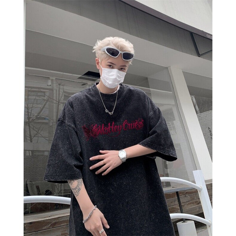 潮牌宽松短袖t恤蜡染美式复古高街水洗做旧517A-2-SX281-P38,男装T恤,星座517A-2