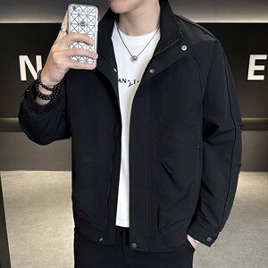 店主风新款夹克外套男春秋休闲百搭时尚立领男士夹克N818-P72