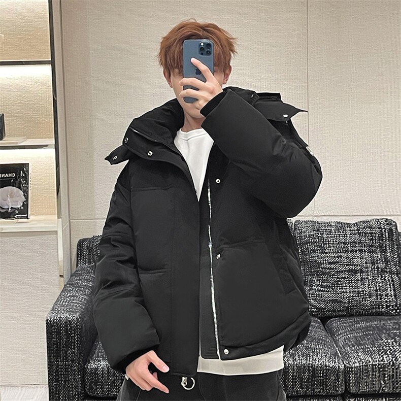 主推韩版羽绒服男士短款男女同款中青年创意加厚羽绒外套图片