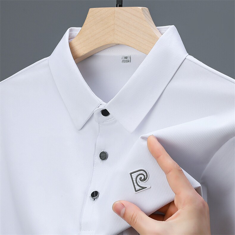 冰丝速干短袖Polo衫男士夏季新款透气中青年纯色简约翻领体恤男潮，男装Polo衫，电商B212（原钱塘6029）