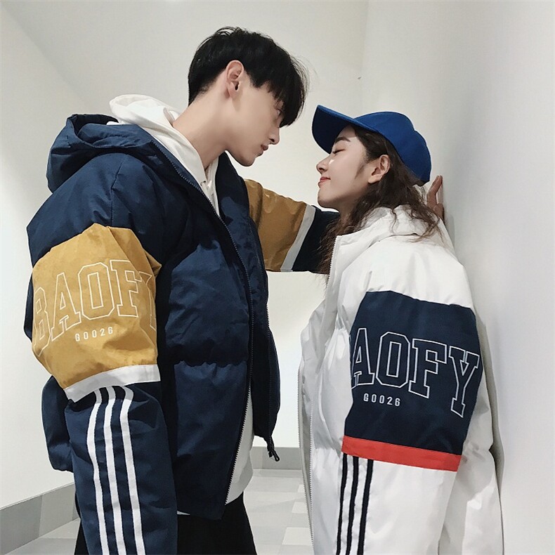 BFY原创棉衣男外套冬季潮流加厚百搭蓝色面包服A,男装棉衣,电商A345