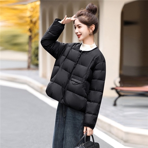 高蓬品质90白鸭绒圆领茧型面包服冬季短外套2025韩版新品小个子女图片