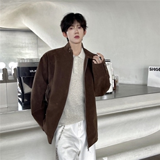 现货TP70W360新款摩登年代复古麂皮绒杨幂同款哈灵顿夹克外套，男装夹克，电商A170