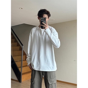 秋冬套头长袖套头圆领T恤德绒打底衫男潮 XZ213-V006-P35控58图片