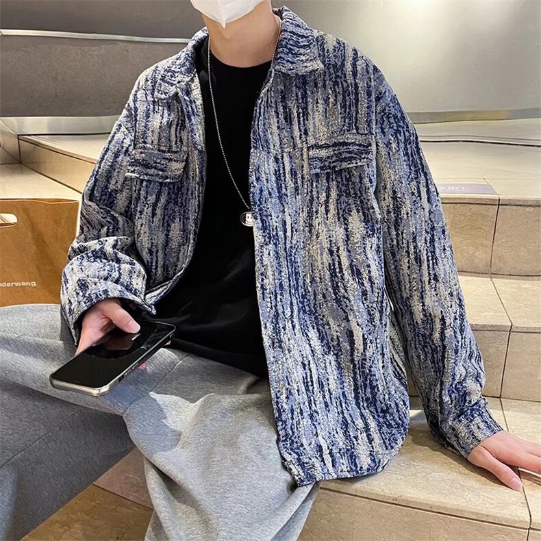 牛仔外套男韩版潮流高街帅气宽松2025春季新款ins夹克W5685-P45,男装工装外套,星座412