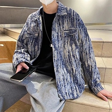牛仔外套男韩版潮流高街帅气宽松2025春季新款ins夹克W5685-P45，男装工装外套，星座412