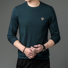 秋季男装圆领印花卫衣春秋2023新款中年商务休闲男士长袖上衣，男装卫衣，电商B212（原钱塘6029）