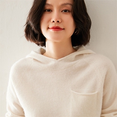 秋冬新款连帽羊绒衫时尚百搭舒适保暖显瘦修身，女装羊绒衫，七柒羊绒