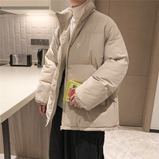 高街潮流秋冬立领棉衣韩版宽松休闲情侣装纯色面包棉服W6101-P58，男装棉衣，星座512-2