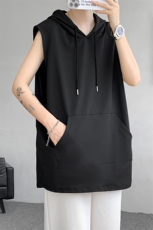 M-8XL特大码冰丝速干连帽背心男篮球运动无袖健身服坎肩TDX315P35，男装背心/马甲，电商D206-1