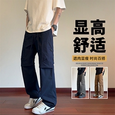 抖音品质男运动直筒休闲裤男工装裤户外A146-GY262特p25量大优，男装休闲裤，HDA146