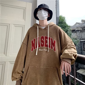 加绒新款港风宽松连帽套头卫衣X5685-常规P70控88-加绒P80控98图片