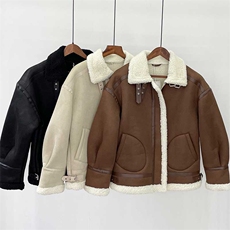 D28402-P230日系大码2025冬季主推新款皮毛一体加绒加厚棉衣外套，男装棉衣，星座1305