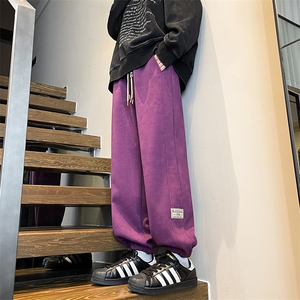 8XL-M痞帅脏脏束脚休闲卫裤男秋冬加绒加厚大码裤子KZ022特价P40图片