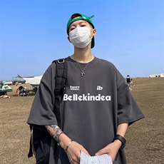 抖音得物二开现货220克夏装重磅美式高街宽松短袖t恤MT128，男装T恤，电商A486-1