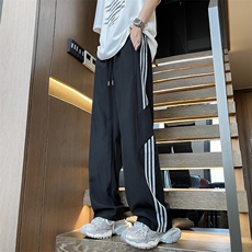 2024新款美式潮流宽松运动裤薄款条纹速干休闲裤男现货K8103-P35，男装休闲裤，星座512-3