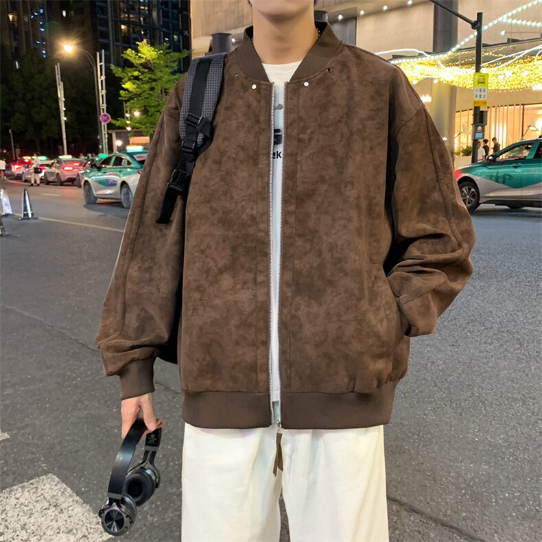 春秋新款皮夹克男宽松复古做旧美式翻领皮衣外套JK02569-P85,男装皮衣,星座308B-2