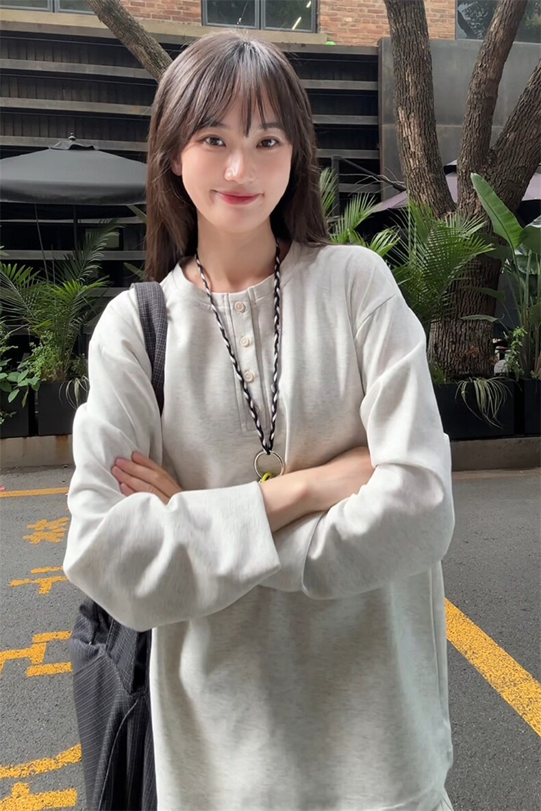 亨利领宽松曼巴棉打底舒适T恤中性风T5378改长袖T53781-特P30控58,男装T恤,电商A001-1