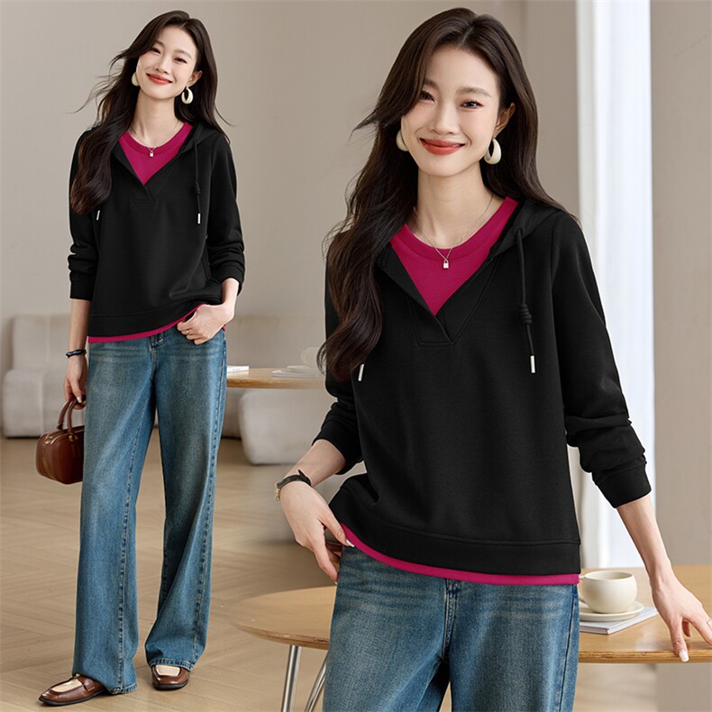 时尚显瘦加厚卫衣女宽松大码长袖上衣秋冬新款韩版百搭休闲外套，女装卫衣/绒衫，韩派