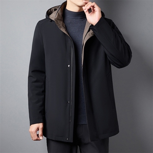 BIJ-N8012男士水貂毛领派克服外套休闲连帽皮草大衣尼克服夹克图片