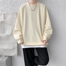 8XL-M假两件卫衣加肥加大码重磅拼接外套圆领套头WY5103P55加绒65，女装短外套，电商B238