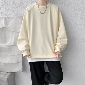8XL-M假两件卫衣加肥加大码重磅拼接外套圆领套头WY5103P55加绒65图片