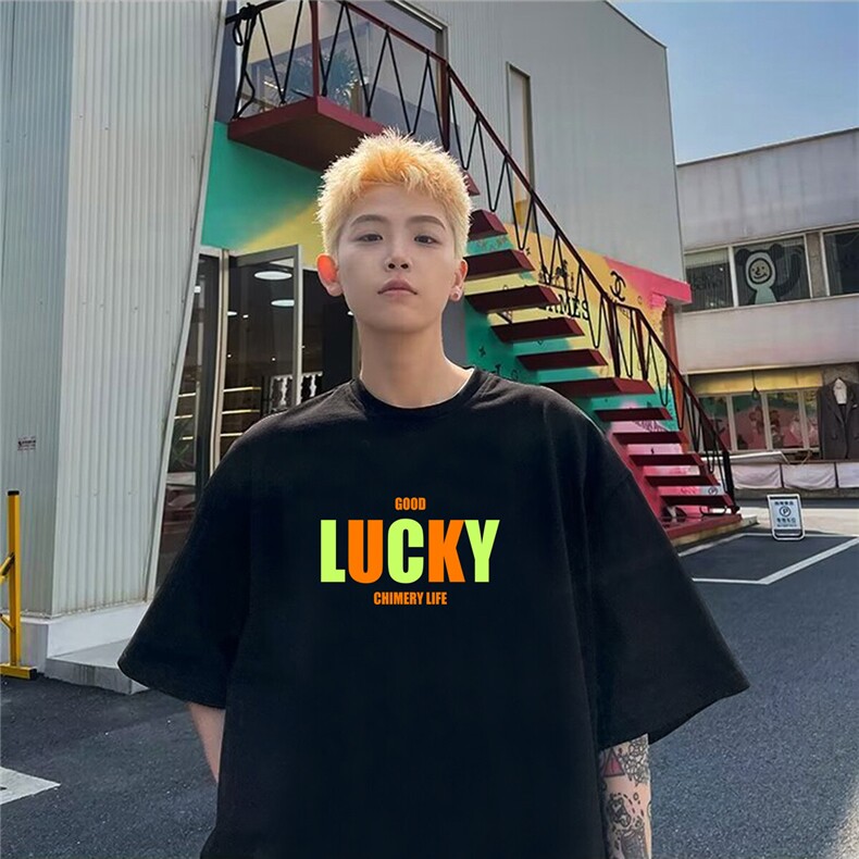 260克重磅超质感纯棉天猫抖音港风男落肩短袖T恤T2024P35控58，男装T恤，星座225-5