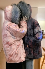 涂鸦china宇航员太空人大毛领加厚棉衣外套A071-Y299-P130，男装棉衣，电商A071