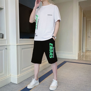 量大优惠  纯棉短袖T恤套装青少年初中学生休闲帅气衣服TZ322图片