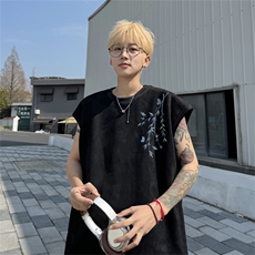 麂皮绒背心坎肩男T恤美式港风潮JB442-特P19控38，男装背心/马甲，电商B370