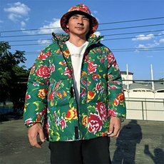 MY206绿色连帽加厚保暖防寒棉衣外套棉袄棉服东北大花男女团队潮，男装棉衣，星座115A(原星座507）
